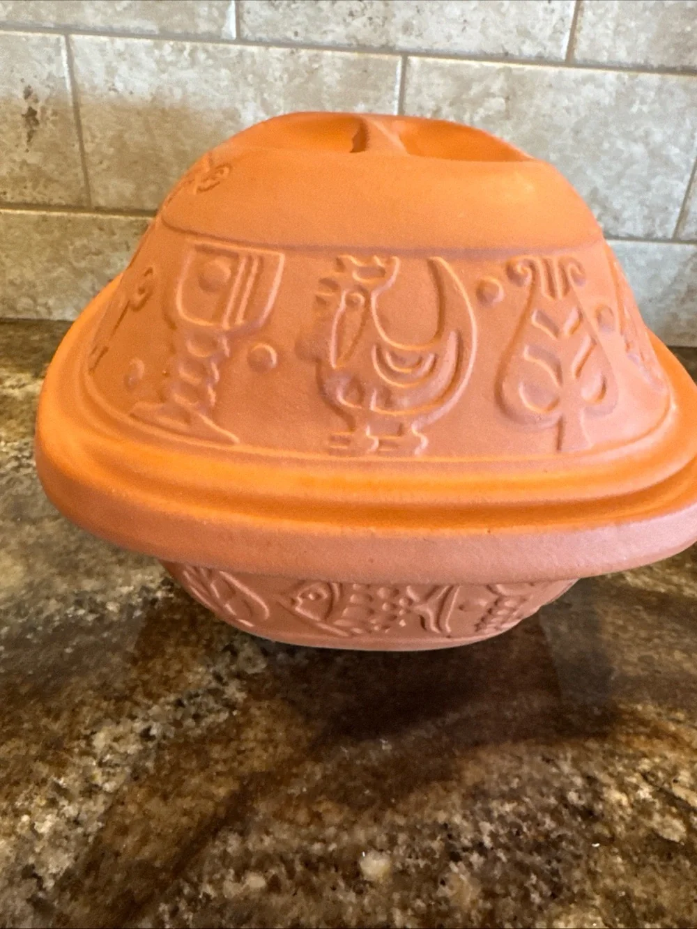 Romertopf #111 Terra Cotta Clay Baking Roaster Bay Keramik Vintage West Germany